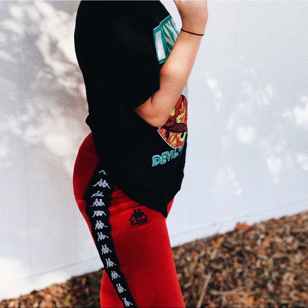 Kappa red velour legging sweatpant